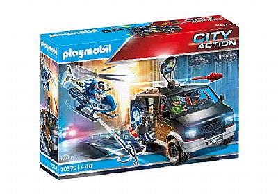 Playmobil Αστυνομικό Ελικόπτερο Και Ληστές Με Βαν 70575