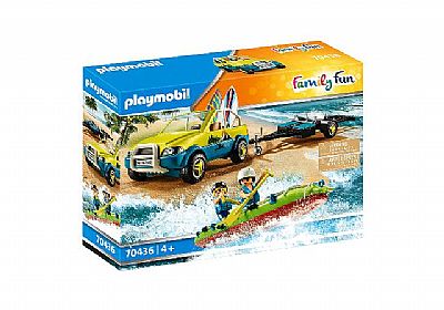 Playmobil Αυτοκίνητο Με Ανοιχτή Οροφή Και Κανό 70436