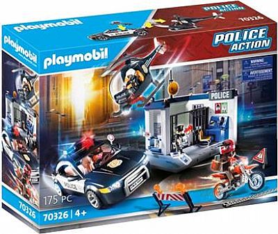 Playmobil Αστυνομικός Σταθμός Με Ελικόπτερο Και Περιπολικό 70326