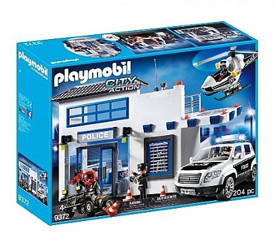 Playmobil City Action Αστυνομικό Τμήμα με Περιπολικό & Ελικόπτερο 9372