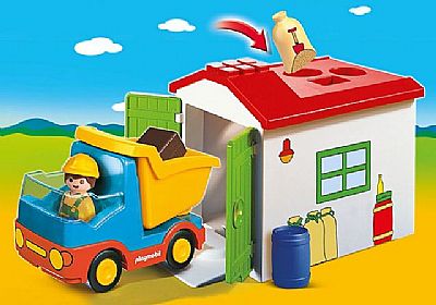 Playmobil 1.2.3 Φορτηγό Με Γκαράζ 70184