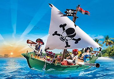 Playmobil Πειρατικό Πλοιάριο Με Υποβρύχιο Μοτέρ 70151