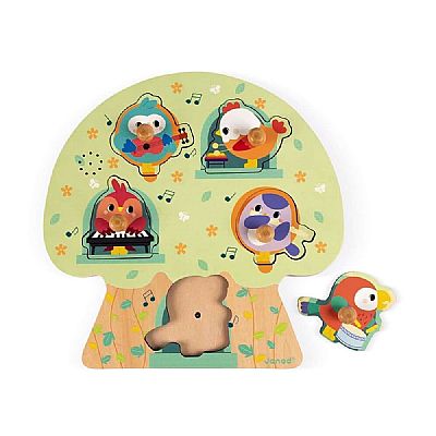 JANOD Παζλ Με Σφηνώματα Και Ήχους - Πουλιά J07092