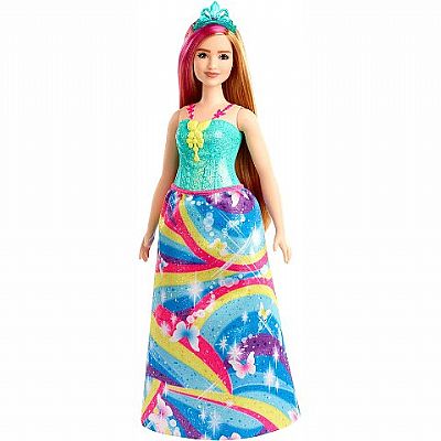 Mattel Barbie Dreamtopia Πριγκίπισσα Κούκλα Με Καστανά Μαλλιά Και Πράσινη Ανταύγεια GJK12 
