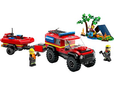 LEGO CITY: 4X4 FIRE TRUCK WITH RESCUE BOAT TOY (60412)