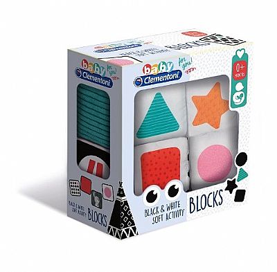 Clementoni Baby Μαλακοί Κύβοι ʼσπρο-Μαύρο 1000-17321