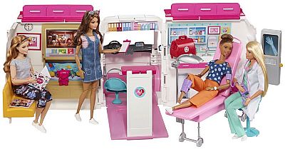 Mattel Barbie Κινητό Ιατρείο-Ασθενοφόρο Frm19